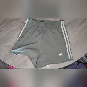 Adidas Light Green Training Shorts with White Stripes